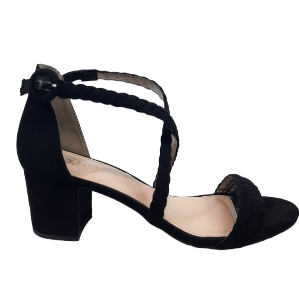 Circus by Sam Edelman Women's Black Sallie Braided Block-heel Sandals Size 9.5